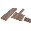 Wooden Scene Construction Components With Platform Planks And Small Strips