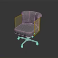 Light Gray Office Chair With Transparent Armrests And Metal Base Wheels