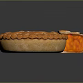 Fresh Baked Fruit Pie With Red Filling And Lattice Crust Sliced