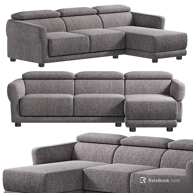 Modern Grey Two Seater Sofa With Soft Cushions And Comfortable Design 3d model