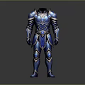 Shiny Blue Metallic Full Body Armor With Decorative Plates And Sleek Design