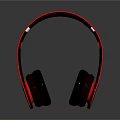 Modern Red And Black Over Ear Headphones With Glossy Surface And Comfortable Ear Cups