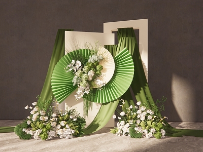 Modern Beauty Chen Green Cloth Mantle Wedding Flower Art Beauty Chen model