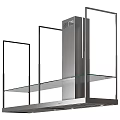 Modern Stainless Steel Kitchen Appliance With Glass Shelves And Sleek Design