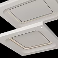 Modern Ceiling Design with Recessed Square Panels Sleek White Trim and Surrounding Small Lights 3d model