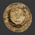 Camouflage Print Wide Brim Hat with Adjustable Strap and Outdoor Fashion Design