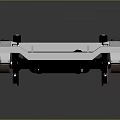 Industrial Mobile Platform Base With White Metal Frame Black Beams And Orange Wheels