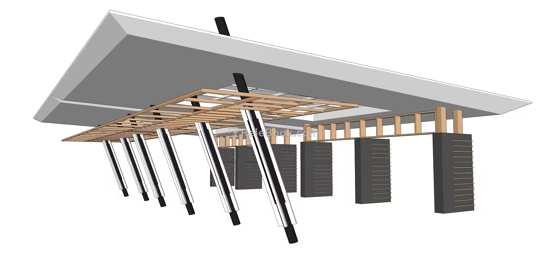 Modern gallery structure 3d model