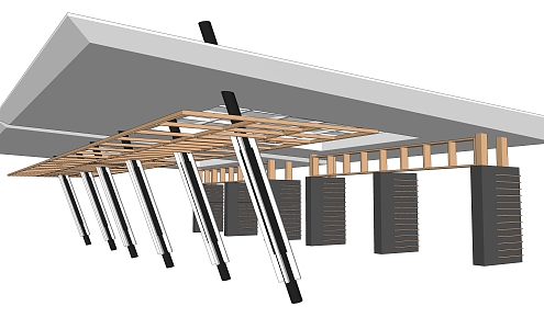 Modern gallery structure 3d model