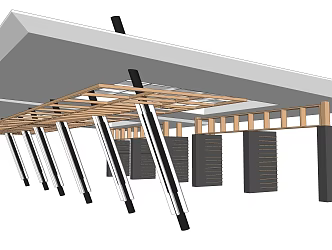 Modern gallery structure 3d model