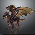 Vibrant Fantasy Dragon Character With Purple Orange Scales And Detailed Wings