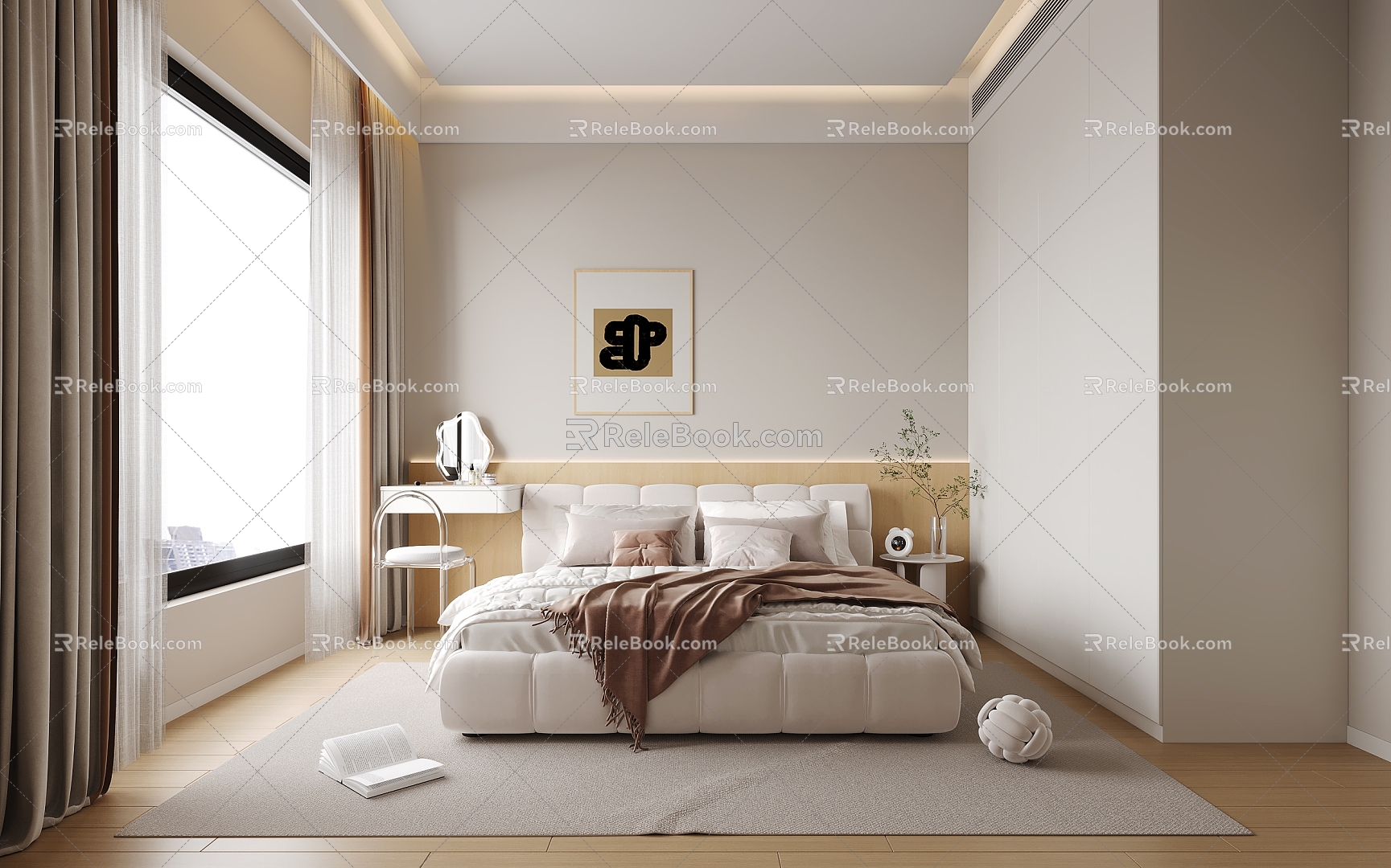 Cream wind master bedroom 3d model