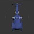Industrial Blue Cast Iron Gate Valve With Flanged Ends And Wheel Handle