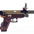 Advanced Tactical Weapon with Scope Silencer Brown Black Design and SVA 011 Label