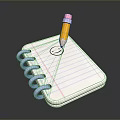 Cute Spiral Notebook With Lined Paper And Yellow Pencil Drawing Smiley Face