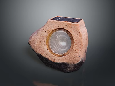 Solar Powered Rock Shaped Outdoor Decorative Garden Pathway Light Fixture 3d model