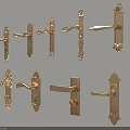 Golden Decorative Door Handles Collection With Various Vintage And Modern Styles