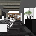Modern Public Office Space With Open Layout White Desks Computers Chairs Green Plants And Windows