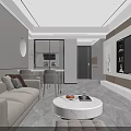 Modern living and dining room