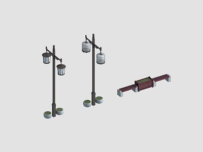 Classic Floor Lamp Designs With Decorative Shades And Sturdy Bases For Home Lighting 3d model