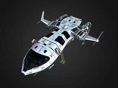 Advanced Futuristic White Spacecraft Vehicle With Sleek Cockpit And Aerodynamic Structures 3d model