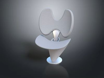 Modern Sculptural Single Chair With Curved Backrest And Ergonomic Smooth Design 3d model