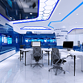 Modern Public Office Area Science and Technology Exhibition Hall Network Medical Office 3d model