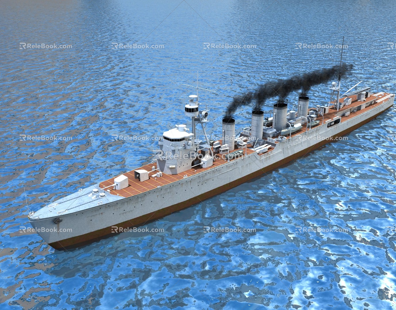 Modern warship battleship aircraft carrier cruiser destroyer military ship ship 3d model