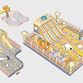 Colorful Kids Playground Equipment With Slides Sandpit Fences And Climbing Structures