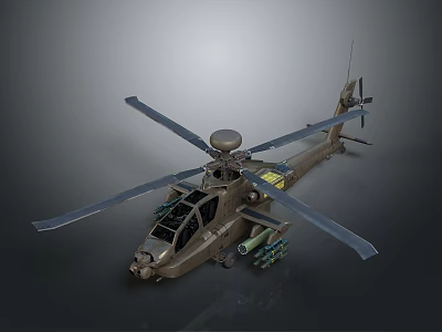 Modern Military Attack Helicopter With Rotor Blades Weapon Systems And Detailed Cockpit 3d model