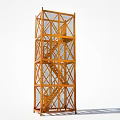 Orange Metal Industrial Equipment Scaffolding With Multi Level Ladder And Safety Netting