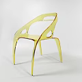 Stylish Curved Transparent Yellow Acrylic Leisure Chair For Modern Minimalist Home Living Spaces