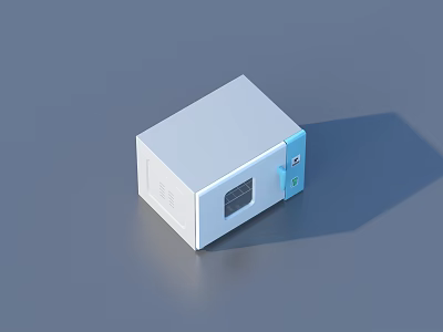White Compact Household Appliance With Blue Control Panel And Sleek Modern Design 3d model