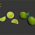 Fresh Green Limes With Whole And Sliced Pieces On Dark Surface