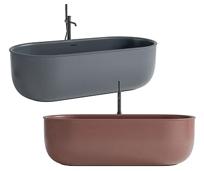 Elegant Modern Freestanding Bathtubs in Gray and Brown Tones for Home 3d model
