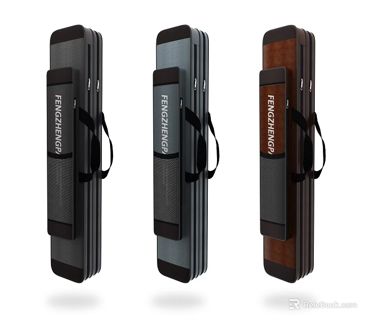 Fenchurch Guitar Cases Available in Black Gray and Brown with Carrying Handles 3d model 