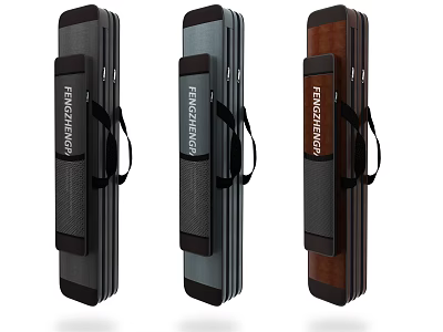 Fenchurch Guitar Cases Available in Black Gray and Brown with Carrying Handles 3d model