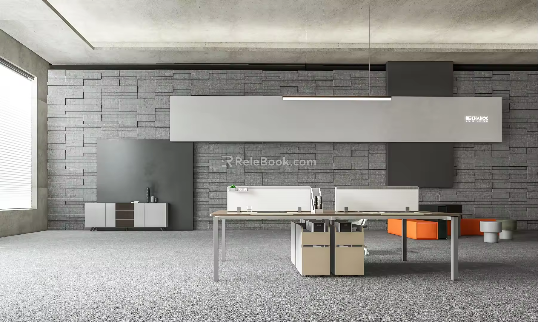 Modern desk employee workbench 3d model