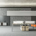 Modern desk employee workbench 3d model