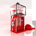 Coca Cola Red Vending Machine With Glass Front And Decorative Balls 3d model
