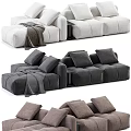 Cozy Modular Sectional Sofa With Plush Pillows Soft Throw Blanket And Neutral Tones