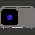 Modern White Desktop Computer Camera With Black Panel And Blue Lens