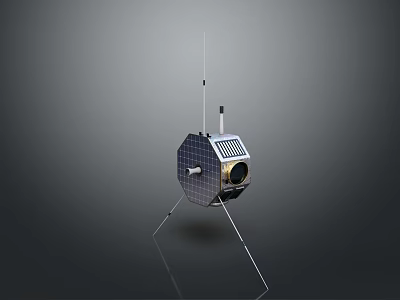 Advanced Space Probe With Solar Panels Antenna And Landing Legs Design 3d model