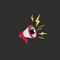 Durable Professional Commercial Megaphone Equipment Featuring Lightning Bolt Accents
