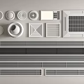 Various Air Conditioner Vent Designs With Grille Styles And Cover Options 3d model