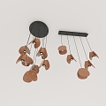 Modern minimalist chandelier combination 3d model