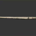 Ancient Carved Bone Weapon With Long Shaft And Sculpted Decorative Head