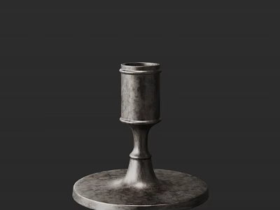 Elegant Vintage Metallic Candle Lamp With Pedestal Base And Classic Design 3d model