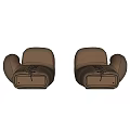 Modern Single Sofa Boxing Set Casual Sofa 3d model