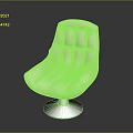 Modern White Sleek Chair With Glossy Finish And Round Base Design